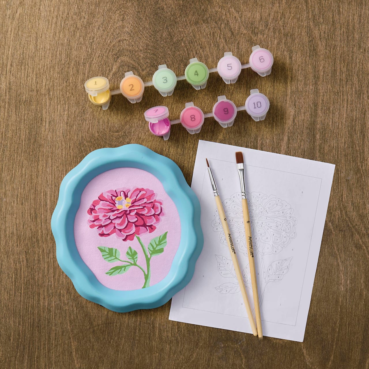 Zinnia Paint-by-Number Framed Mini KIt by Artist's Loft®